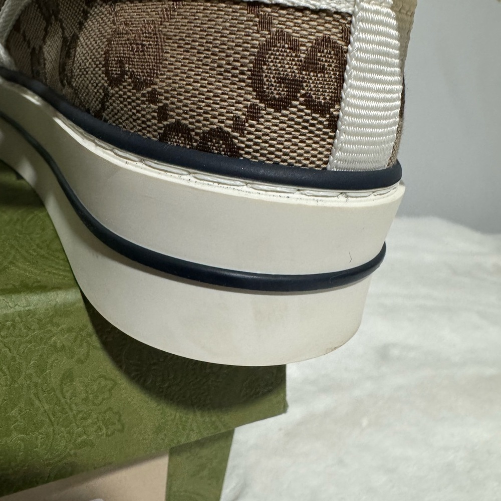 Gucci Brown/Beige GG Supreme Slip-On Sneakers - Picture 7 of 10